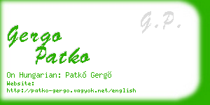 gergo patko business card